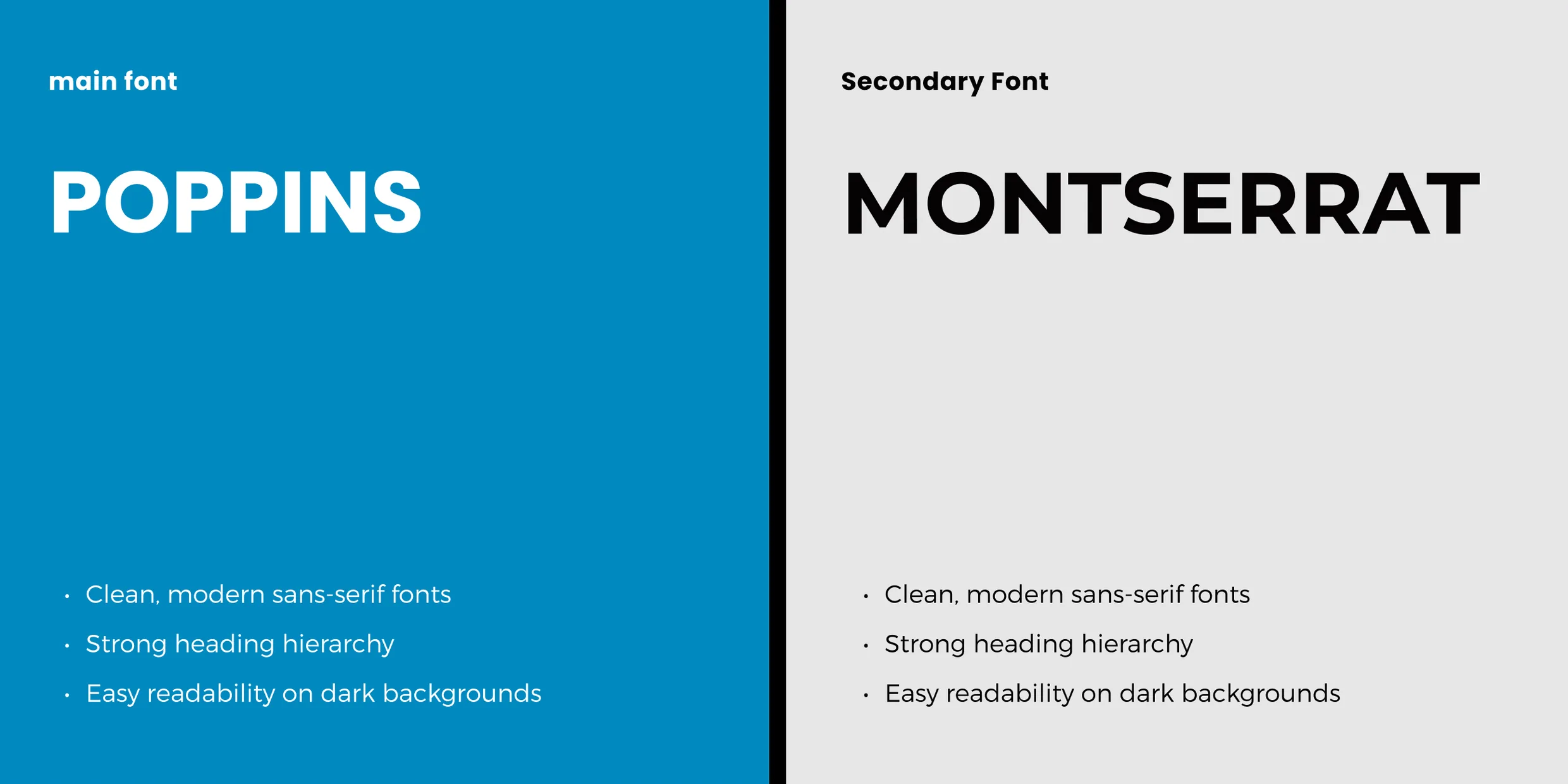 Typography specimen for Farren McRae — A Complete Employment Law Website Redesign — Poppins and Montserrat